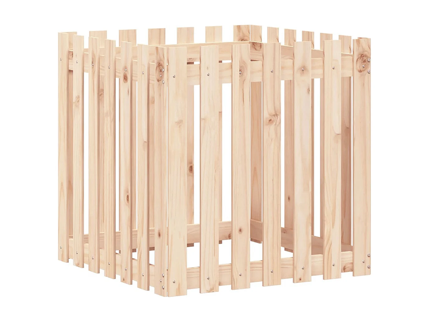 Jardinière avec design de clôture 70x70x70 cm pin massif