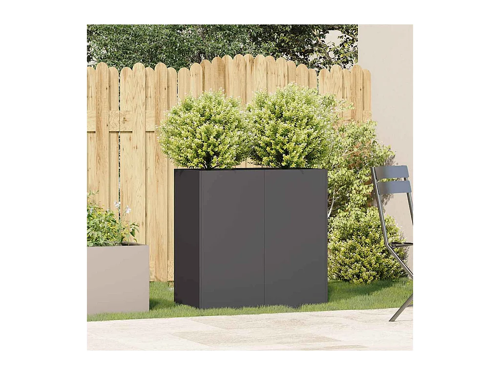 Jardinière noir 80x40x80 cm acier laminé à froid