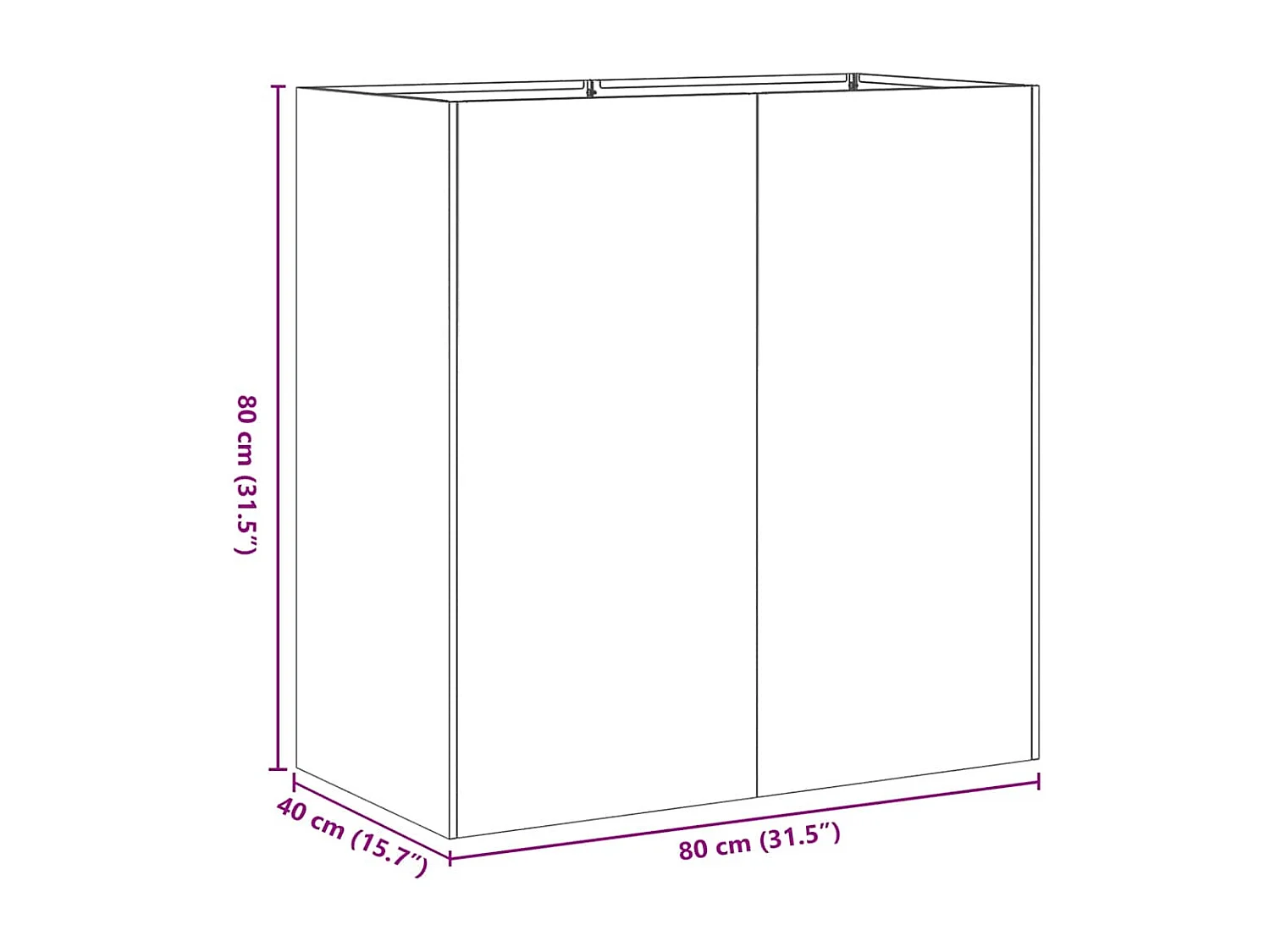 Jardinière noir 80x40x80 cm acier laminé à froid