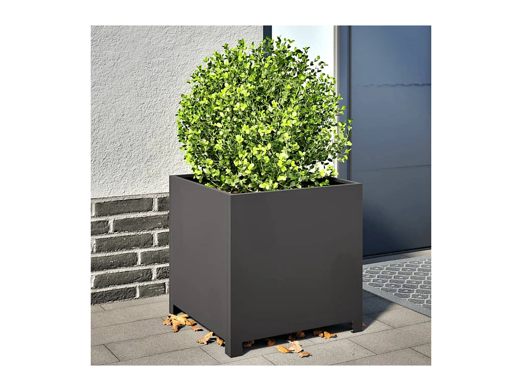 Zwarte plantenbak 50x50x50 cm staal