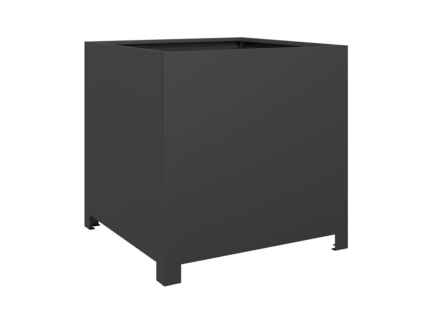 Zwarte plantenbak 50x50x50 cm staal
