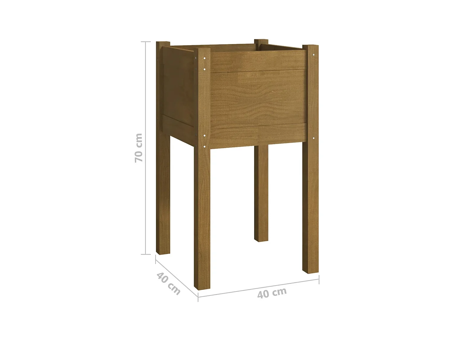 Jardinière d'extérieur Marron miel 40x40x70 cm Pin massif