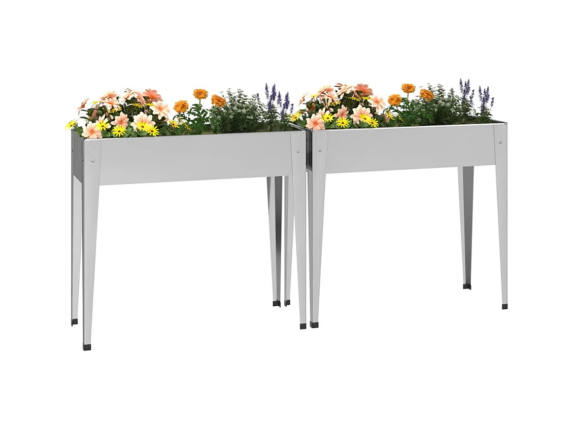 Fioriere 2 pezzi Acciaio zincato