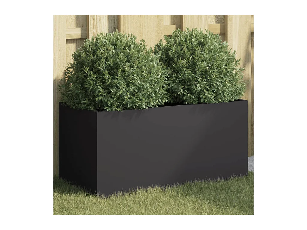 Schwarzer Pflanzkübel 62x30x29 cm Stahl