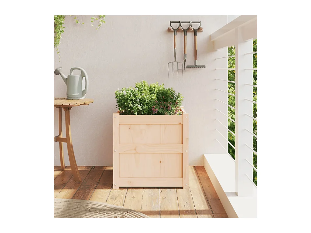 Jardinière 50x50x50 cm bois de pin massif