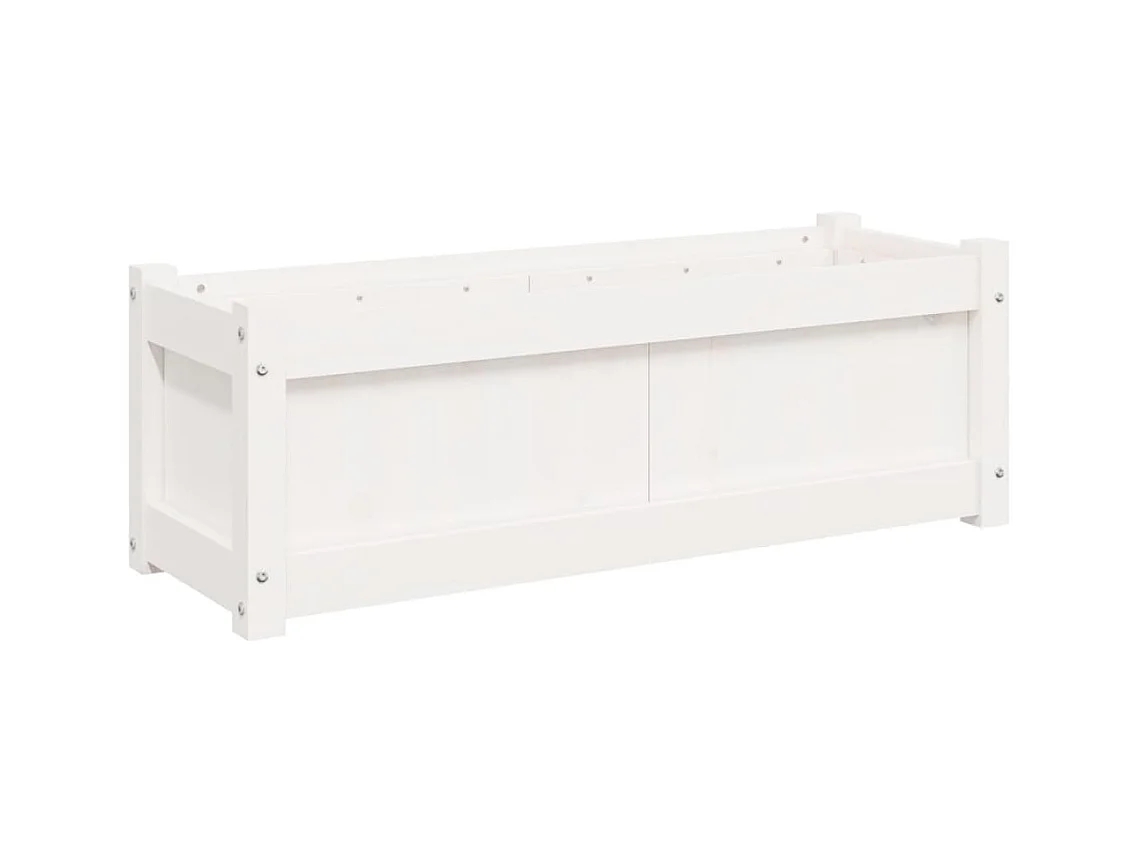 Jardinières 2 pcs blanc bois de pin massif