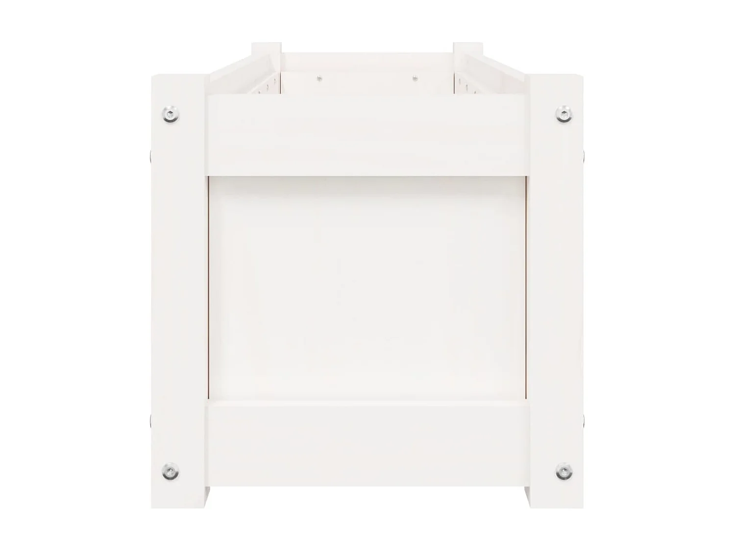 Jardinières 2 pcs blanc bois de pin massif