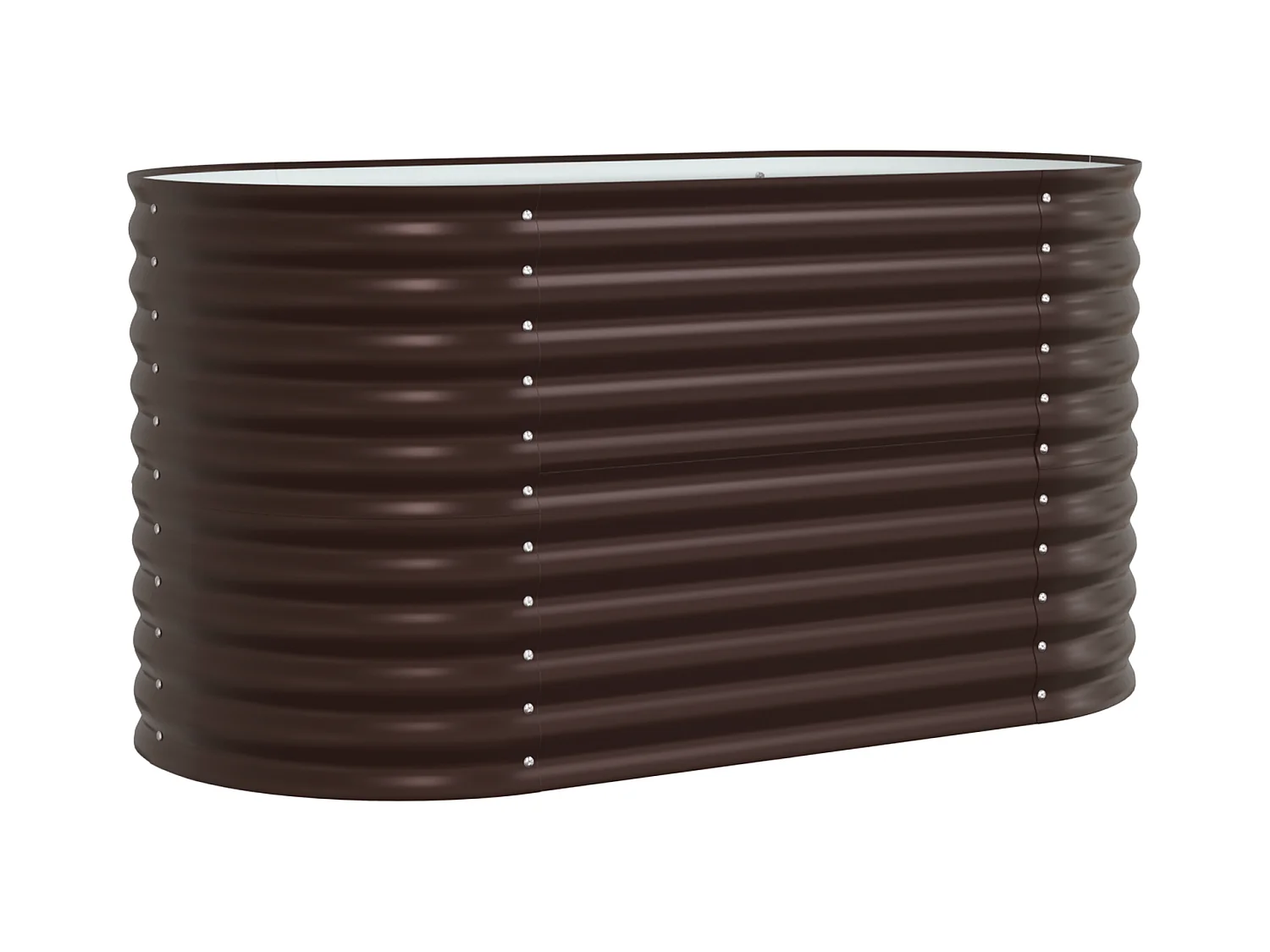 Jardinière en bois brun 160x80x81 cm en acier galva