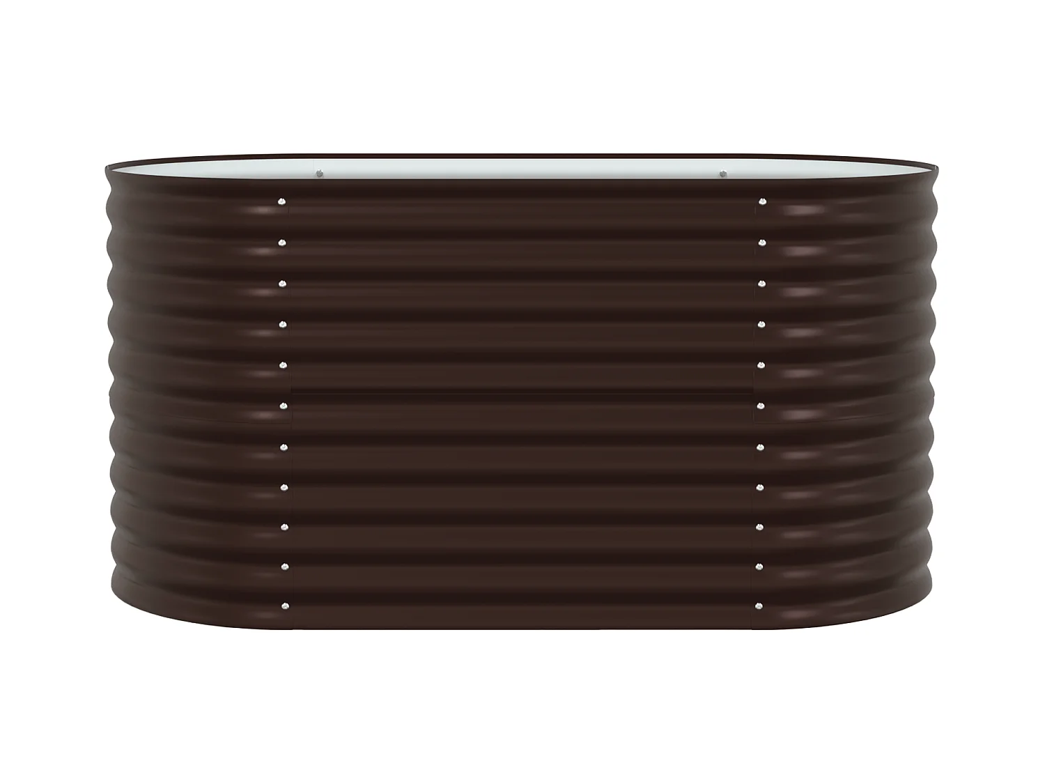 Jardinière en bois brun 160x80x81 cm en acier galva