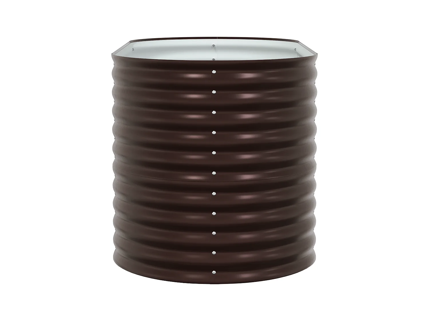 Jardinière en bois brun 160x80x81 cm en acier galva