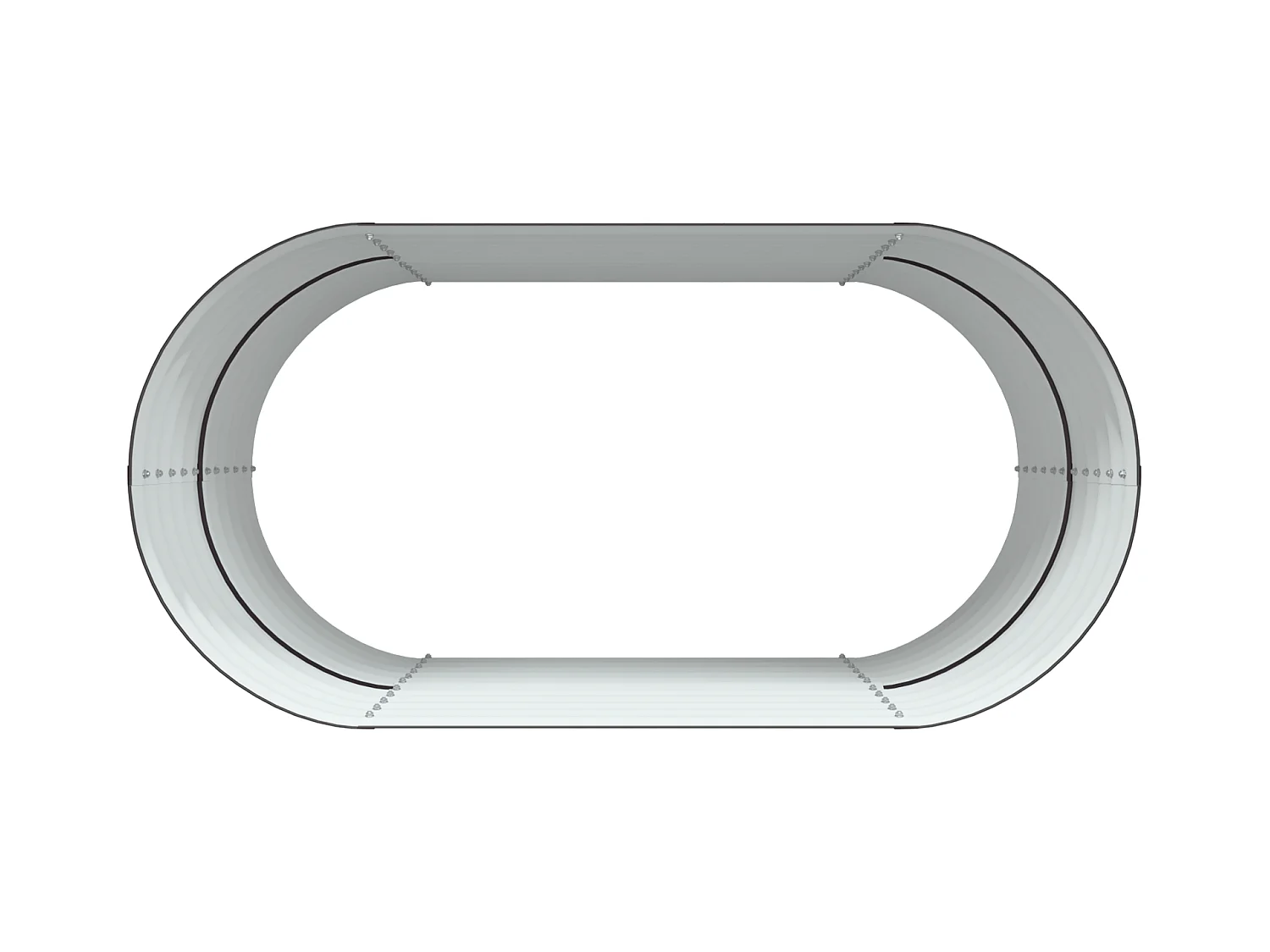 Jardinière en bois brun 160x80x81 cm en acier galva