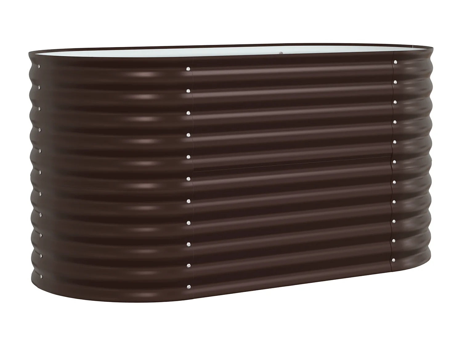 Bruine houten plantenbak 160x80x81 cm in gegalvaniseerd staal