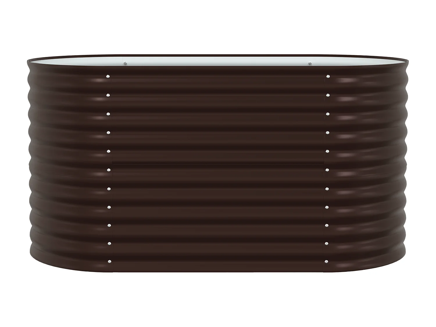 Bruine houten plantenbak 160x80x81 cm in gegalvaniseerd staal