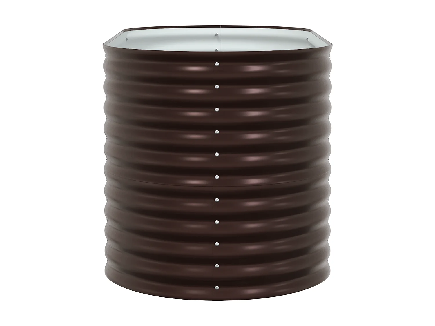 Bruine houten plantenbak 160x80x81 cm in gegalvaniseerd staal