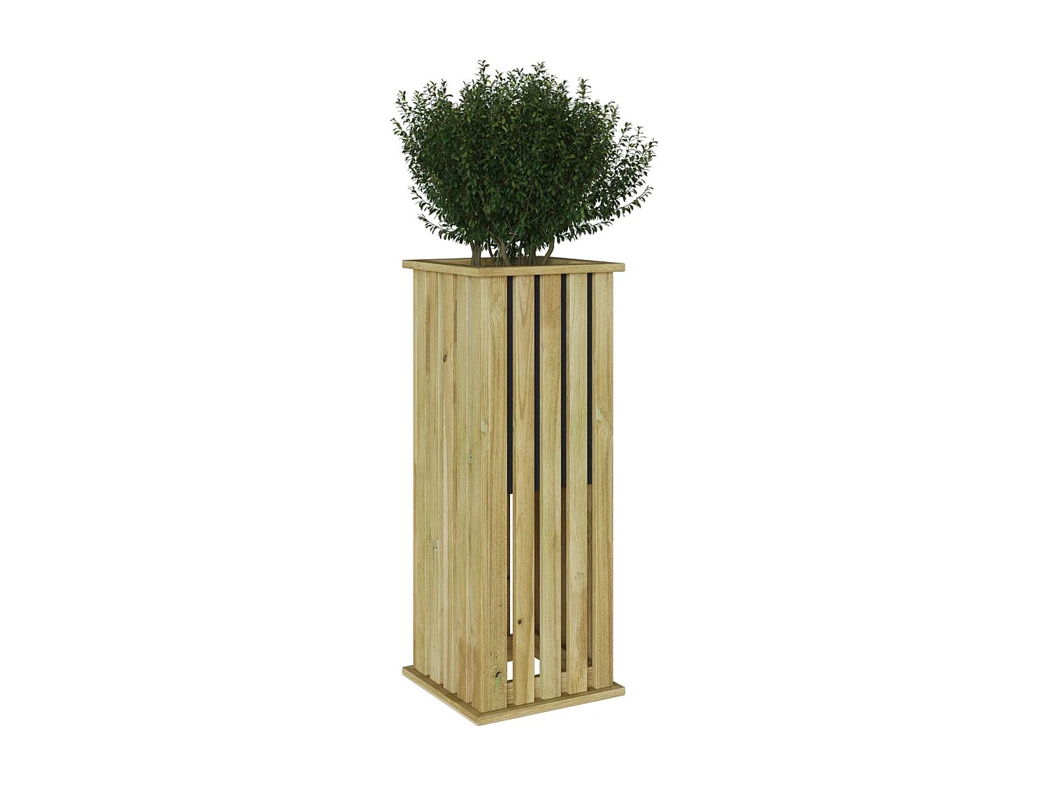 Jardinière avec Doublure 33x33x85 cm Bois Imprégné de Pin
