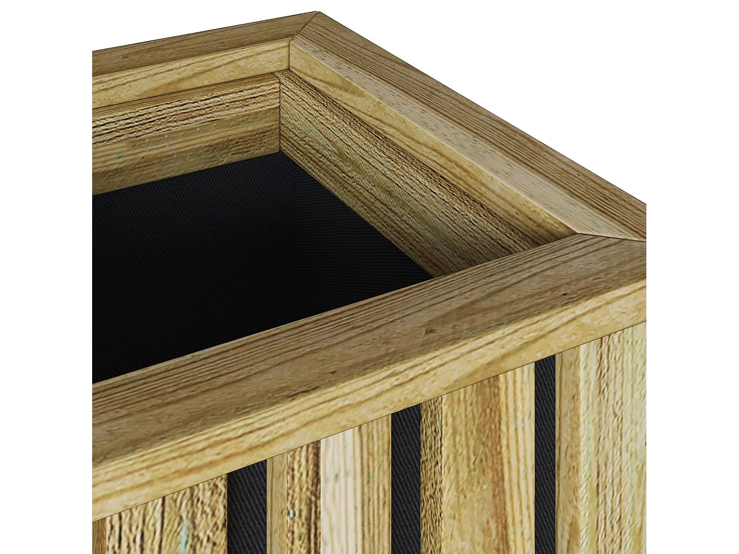 Plantenbak met binnenbak 33x33x85 cm geïmpregneerd grenenhout