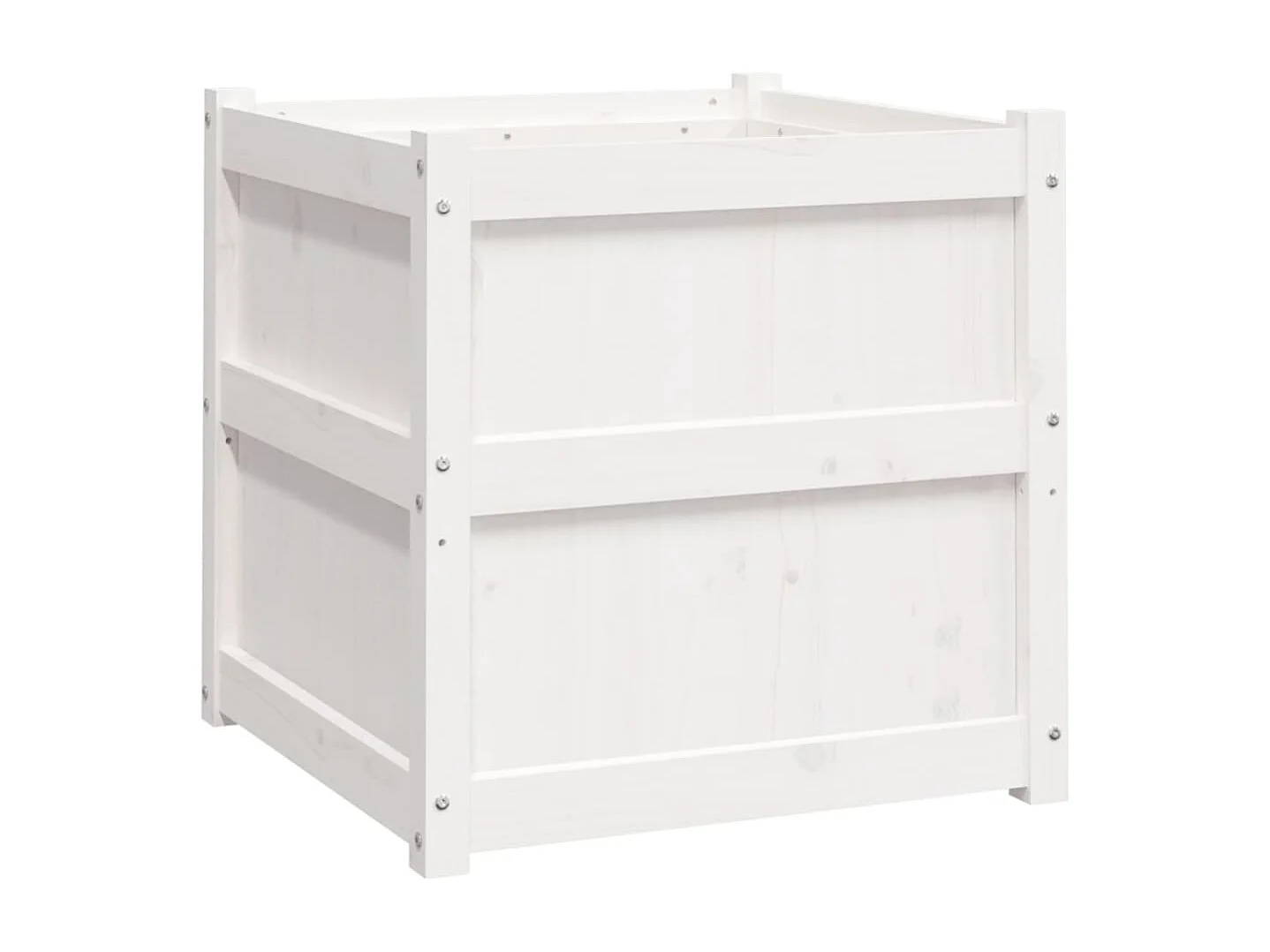 Jardinières 2 pcs blanc bois de pin massif