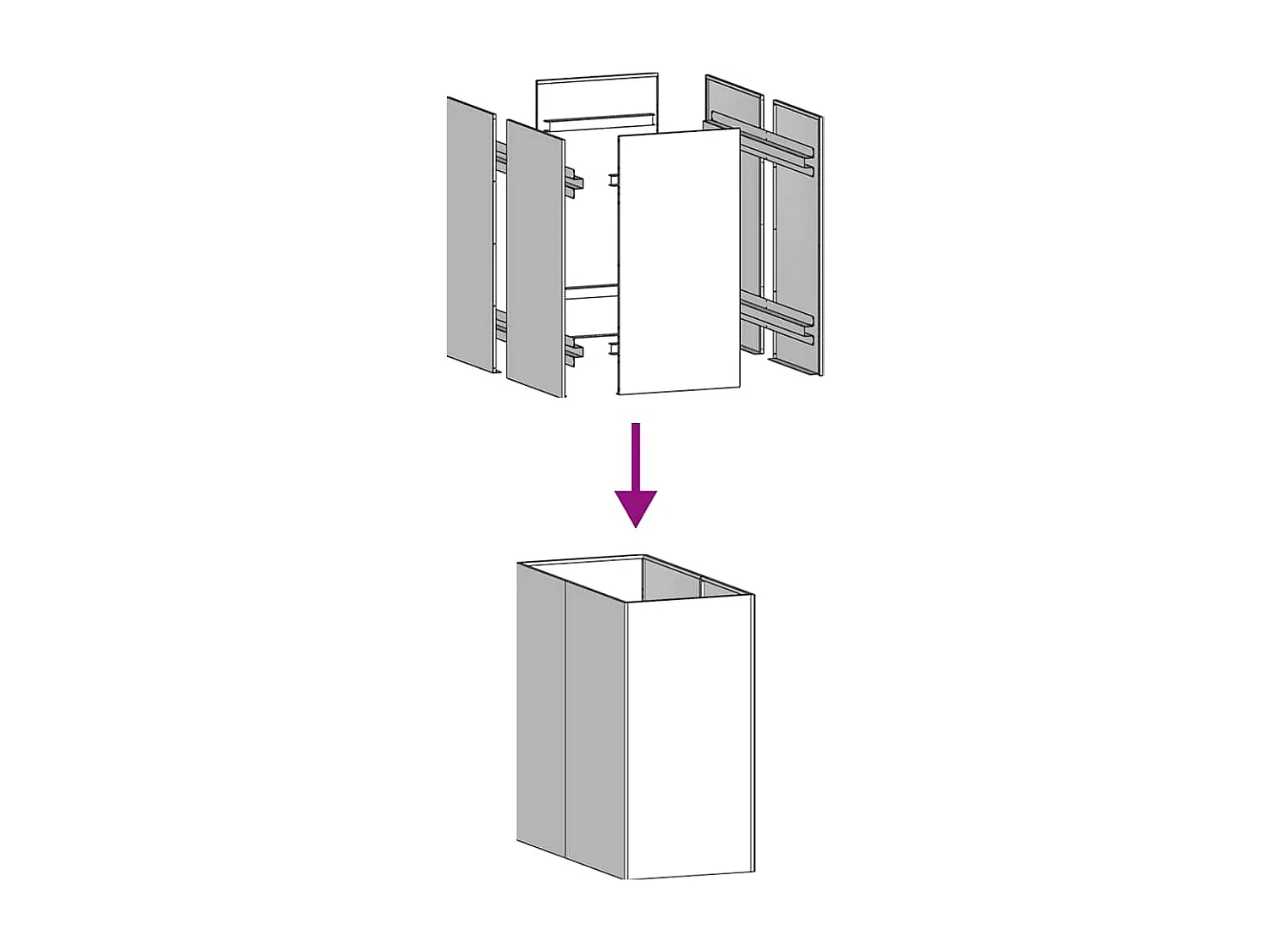 Jardinière anthracite 40x80x80 cm acier