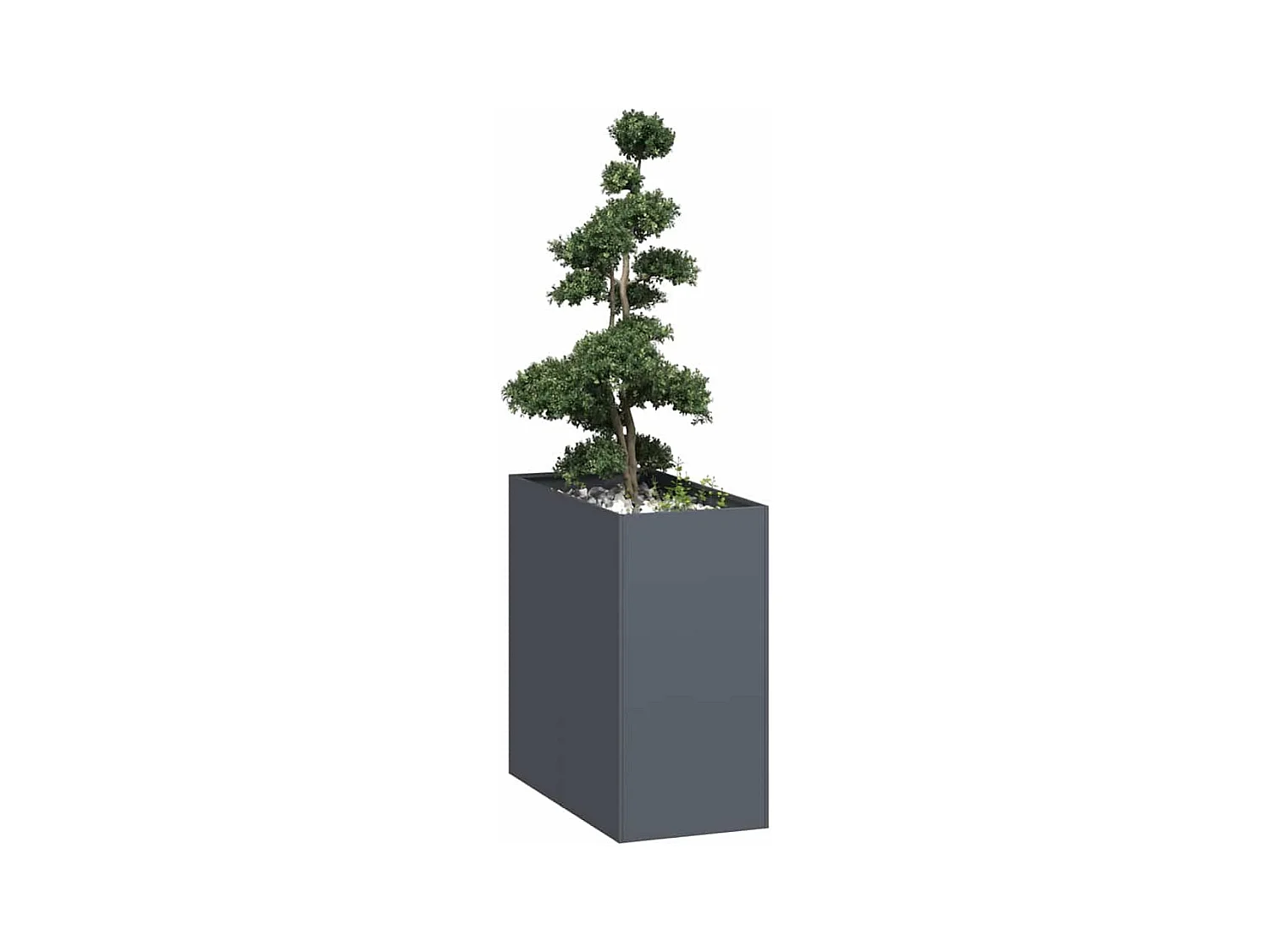 Jardinière anthracite 40x80x80 cm acier