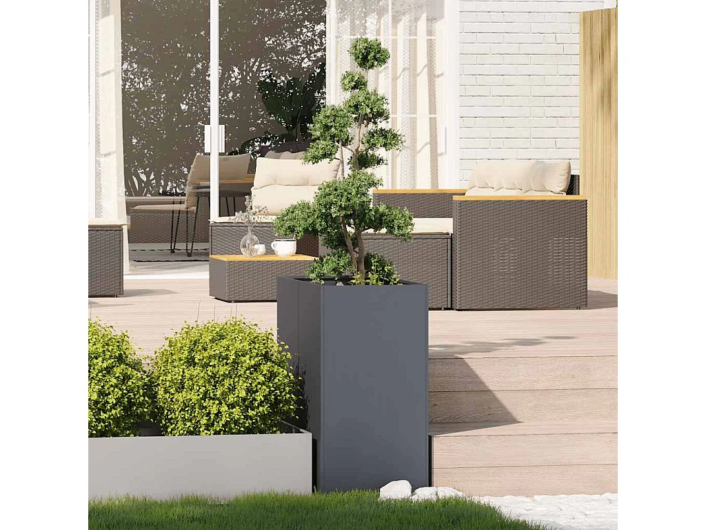 Fioriera antracite 40x80x80 cm in acciaio