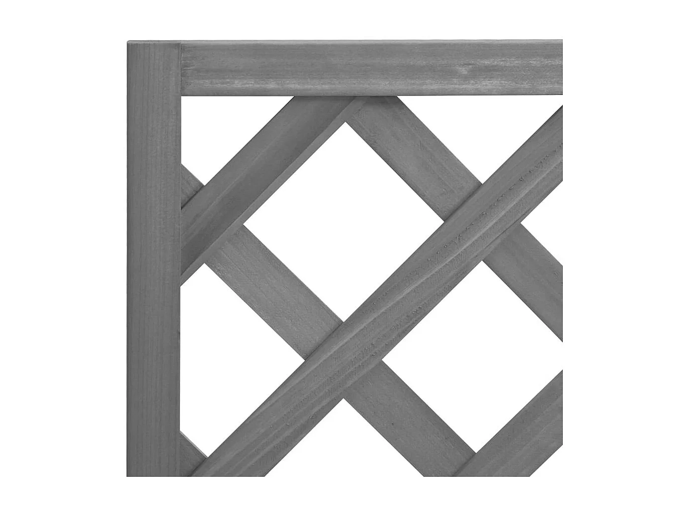 Jardinera con enrejado gris de madera maciza de abeto