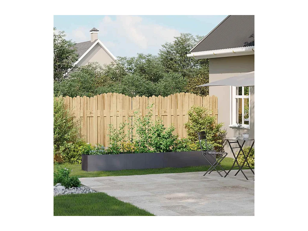 Jardinière anthracite 280x40x40 cm acier laminé à froid