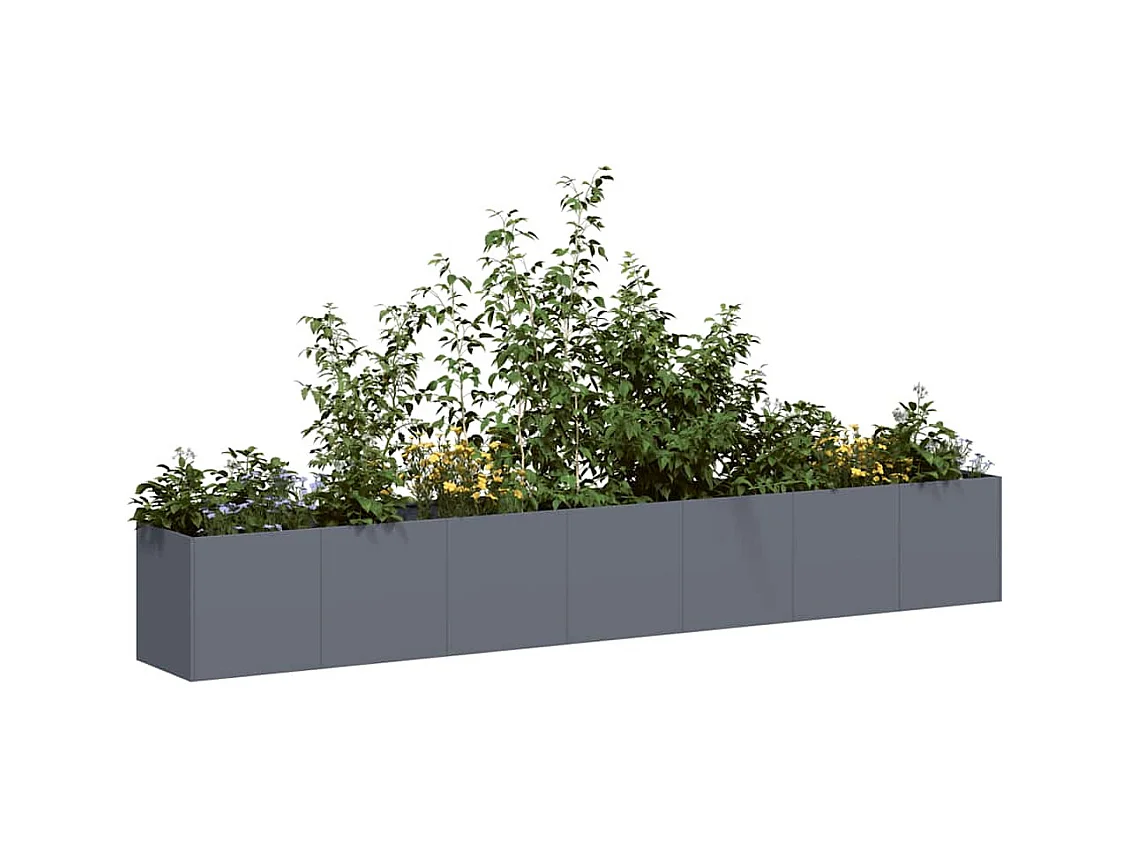 Jardinière anthracite 280x40x40 cm acier laminé à froid