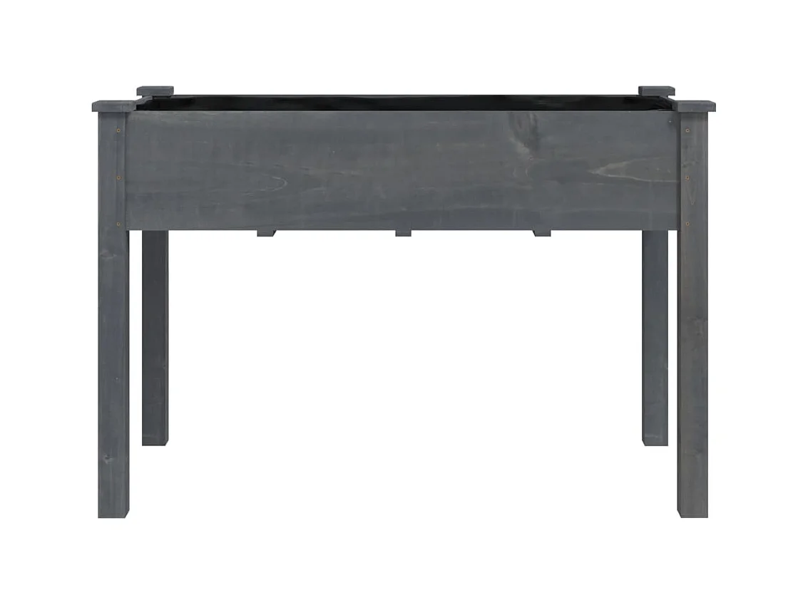 Jardinière avec doublure gris 118x59x76 cm bois massif de sapin