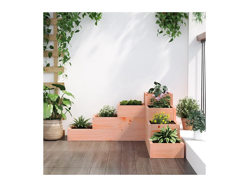 Jardinière 4 niveaux 80,5x79x36 cm bois de douglas massif
