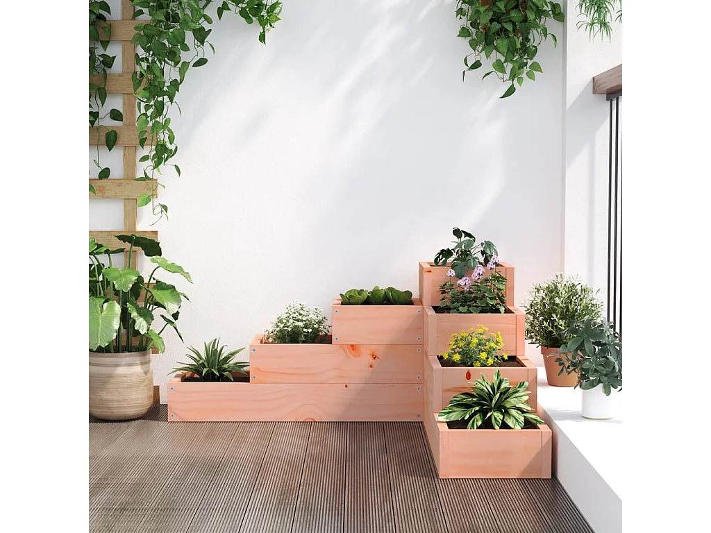 Jardinière 4 niveaux 80,5x79x36 cm bois de douglas massif