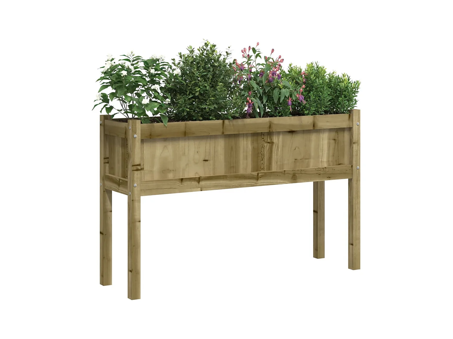 Jardinera con patas 110x31x70 cm madera de pino impregnada