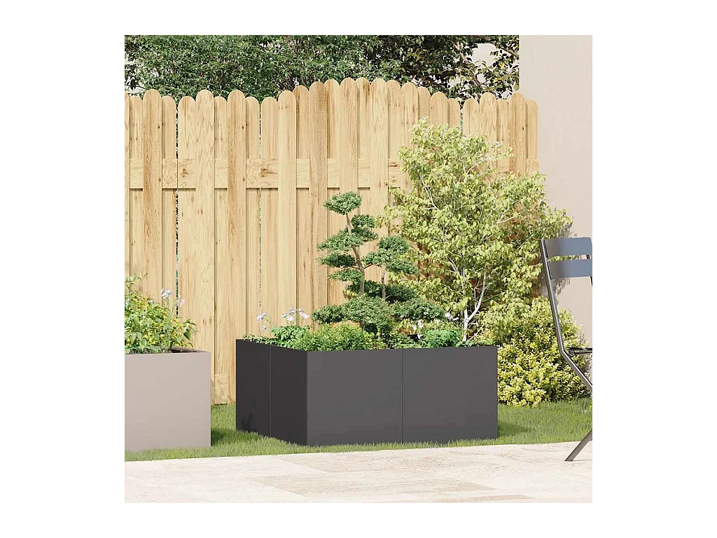 Fioriera nera 80x80x40 cm in acciaio laminato a freddo