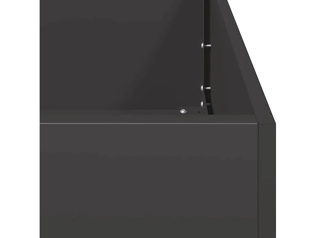 Fioriera nera 80x80x40 cm in acciaio laminato a freddo