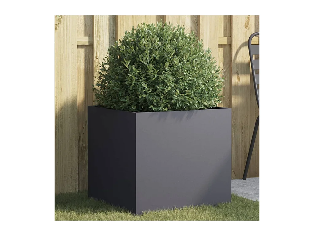 Jardinera antracita 49x47x46 cm acero