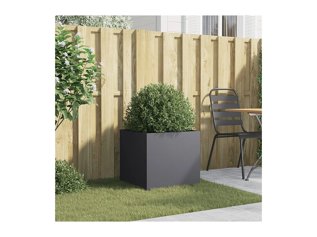 Jardinera antracita 49x47x46 cm acero