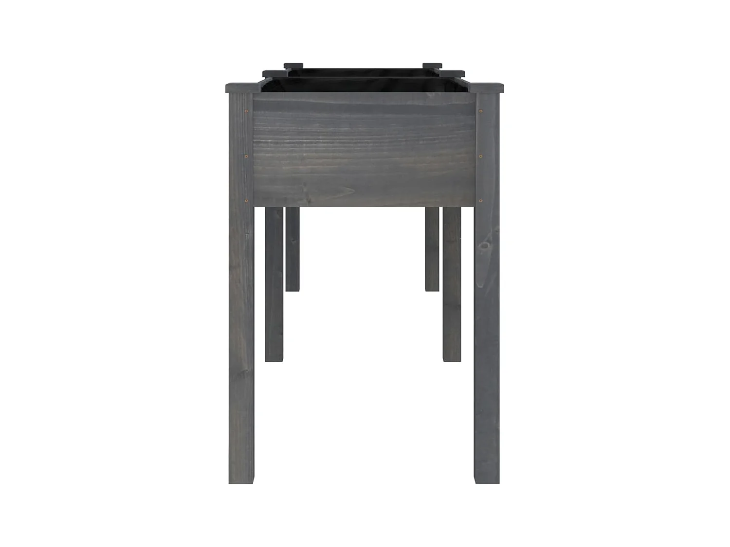 Jardinière avec doublure gris 203x53x76 cm bois massif de sapin