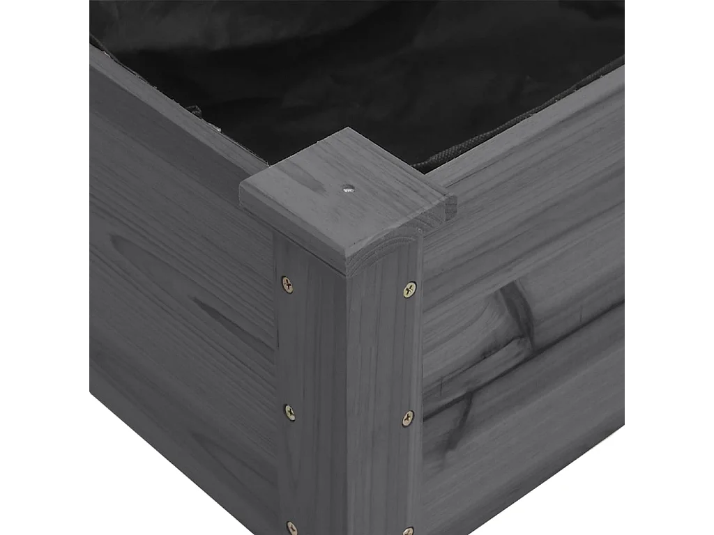Jardinière avec doublure gris 203x53x76 cm bois massif de sapin