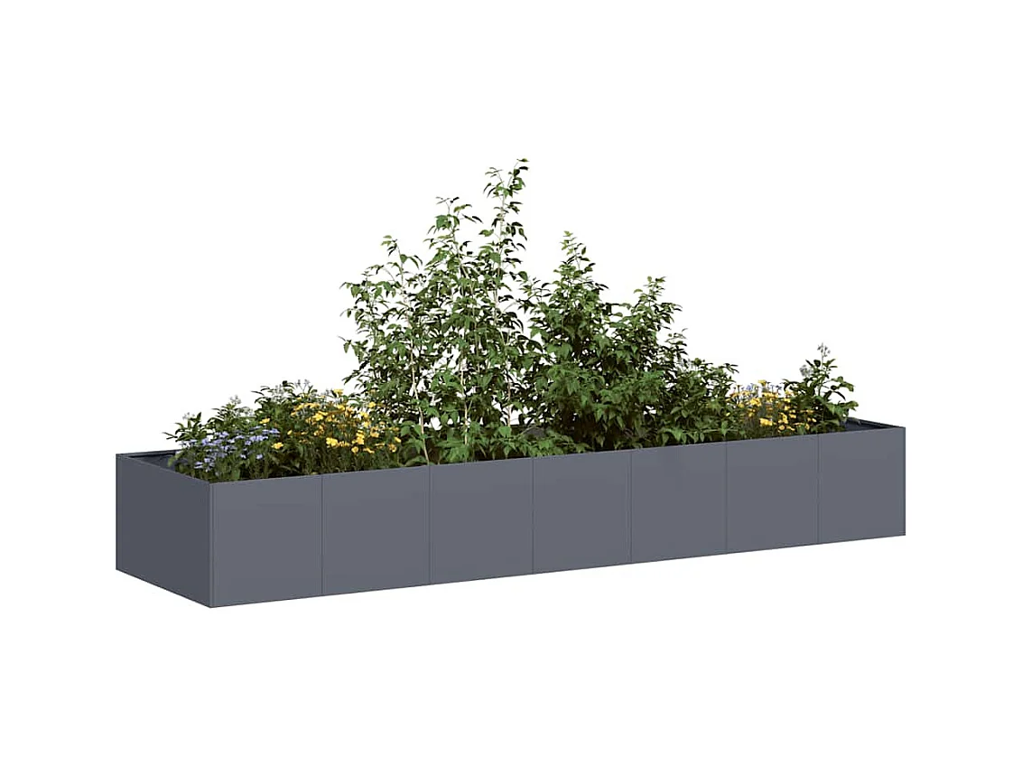 Jardinière anthracite 280x80x40 cm acier