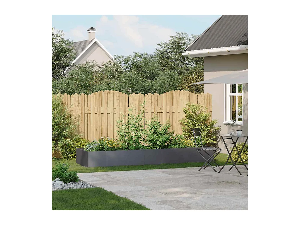 Jardinière anthracite 280x80x40 cm acier