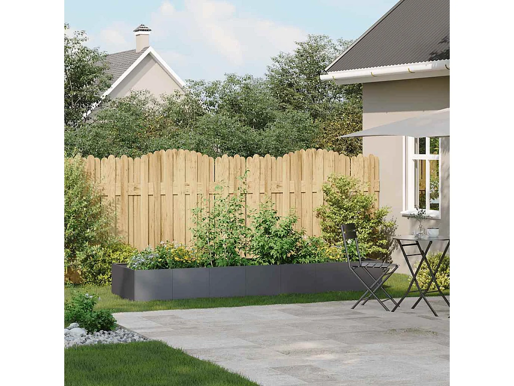 Jardinière anthracite 280x80x40 cm acier