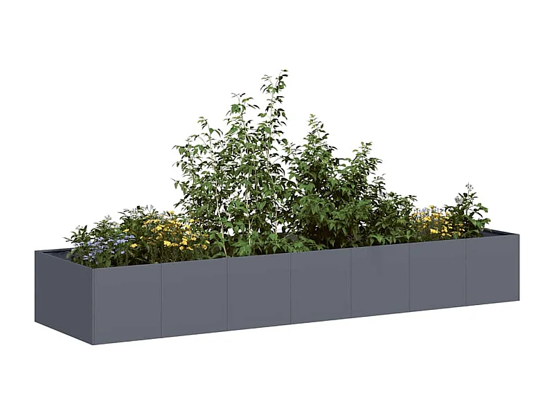 Fioriera antracite 280x80x40 cm in acciaio