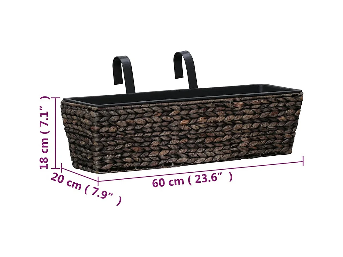 Jardinières 2 pcs Jacinthe d'eau Marron