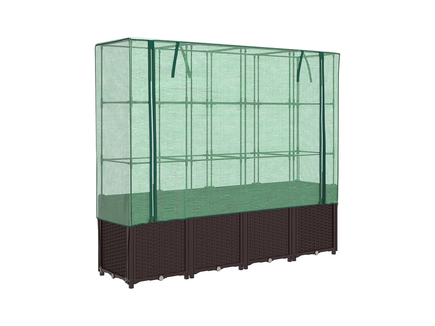 Verhoogde plantenbak met rotan-look hoes 160x40x153 cm