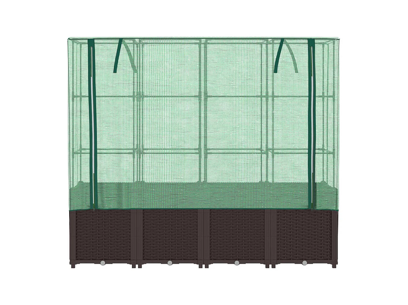 Verhoogde plantenbak met rotan-look hoes 160x40x153 cm