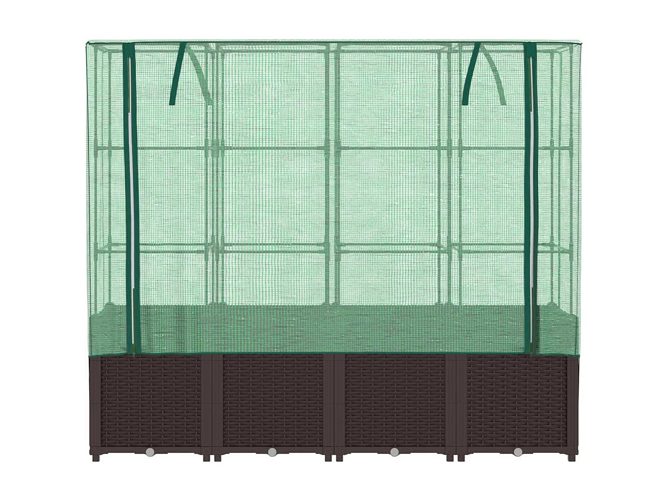 Verhoogde plantenbak met rotan-look hoes 160x40x153 cm