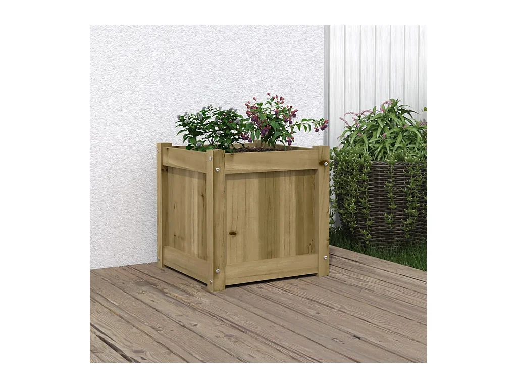 Jardinière 40x40x40 cm bois de pin imprégné