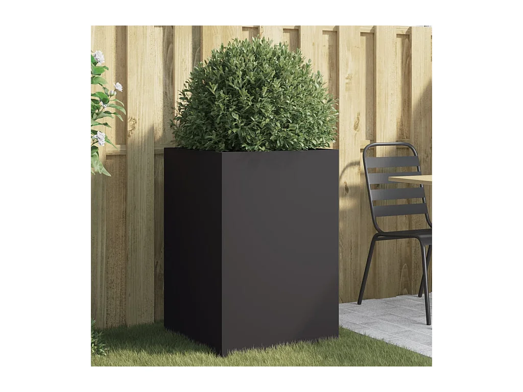 Zwarte plantenbak 52x48x75 cm staal