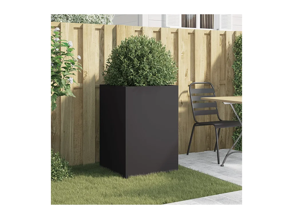 Zwarte plantenbak 52x48x75 cm staal