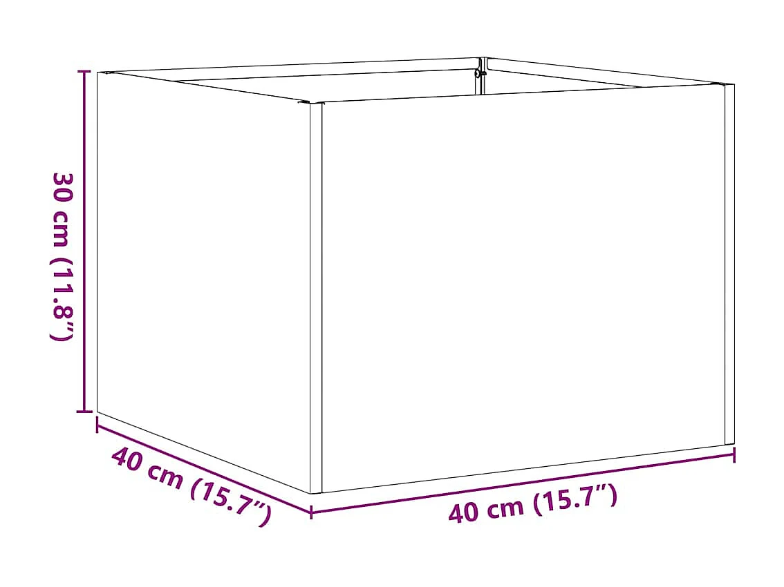 Jardinière blanc 40x40x30 cm acier