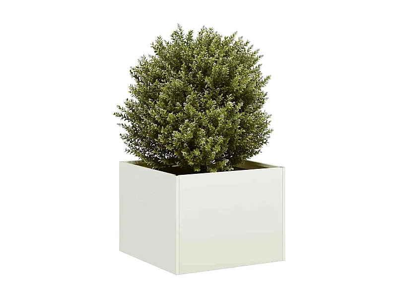 Jardinière blanc 40x40x30 cm acier